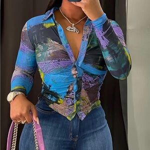 Stretchy long sleeved shirt